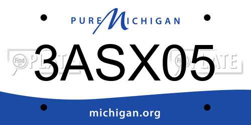 3ASX05 Michigan License Plate