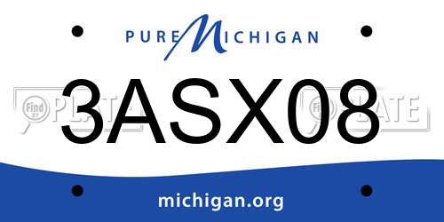 3ASX08 Michigan License Plate