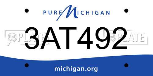 3AT492 Michigan License Plate