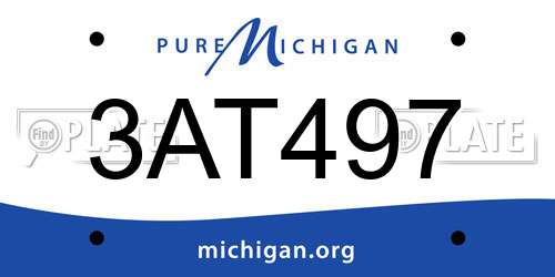 3AT497 Michigan License Plate