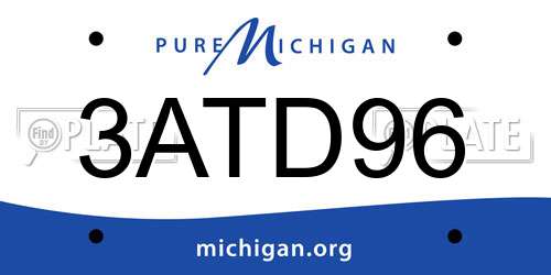 3ATD96 Michigan License Plate