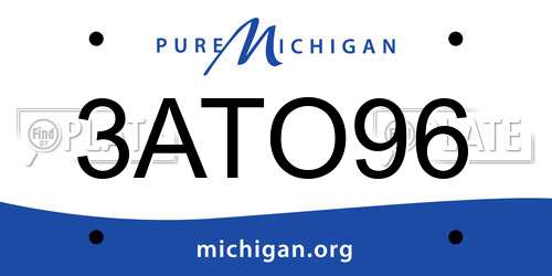 3ATO96 Michigan License Plate