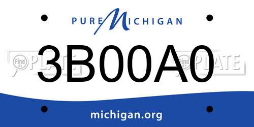 3B00A0 Michigan License Plate