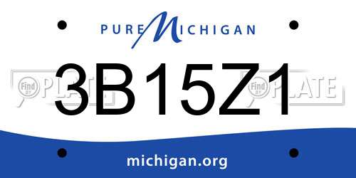 3B15Z1 Michigan License Plate