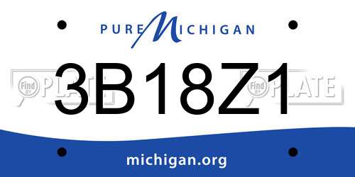 3B18Z1 Michigan License Plate
