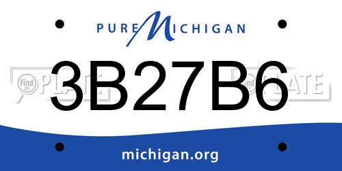 3B27B6 Michigan License Plate