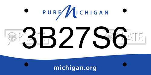 3B27S6 Michigan License Plate