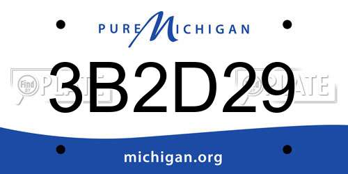3B2D29 Michigan License Plate