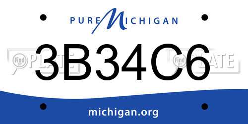 3B34C6 Michigan License Plate