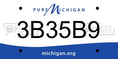 3B35B9 Michigan License Plate