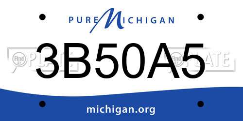 3B50A5 Michigan License Plate