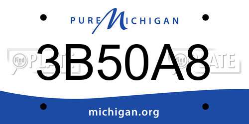 3B50A8 Michigan License Plate