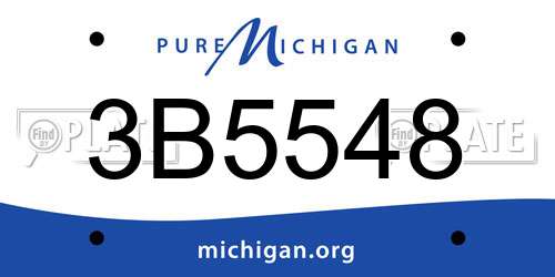 3B5548 Michigan License Plate