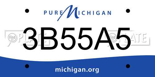 3B55A5 Michigan License Plate
