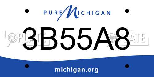 3B55A8 Michigan License Plate