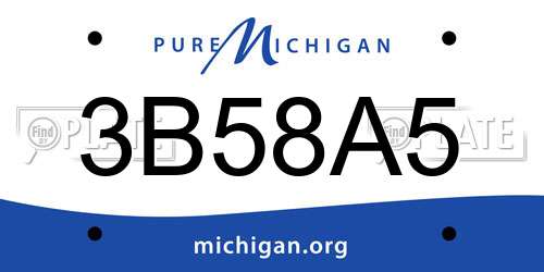 3B58A5 Michigan License Plate