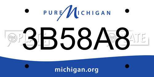 3B58A8 Michigan License Plate