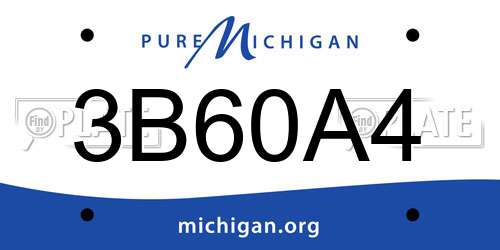 3B60A4 Michigan License Plate
