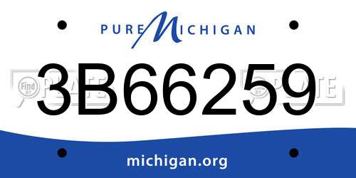 3B66259 Michigan License Plate