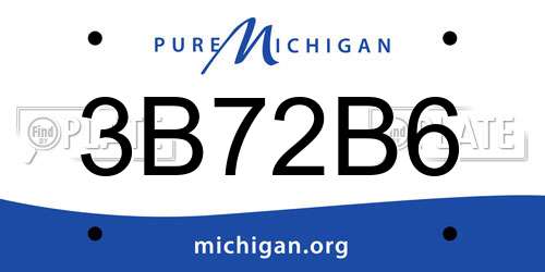 3B72B6 Michigan License Plate