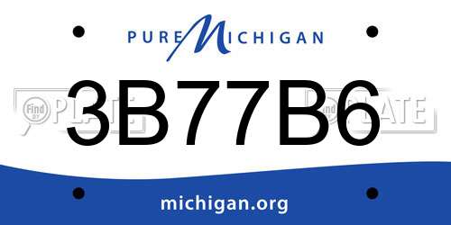 3B77B6 Michigan License Plate