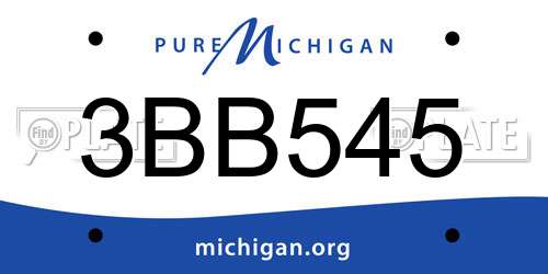 3BB545 Michigan License Plate