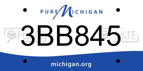 3BB845 Michigan License Plate