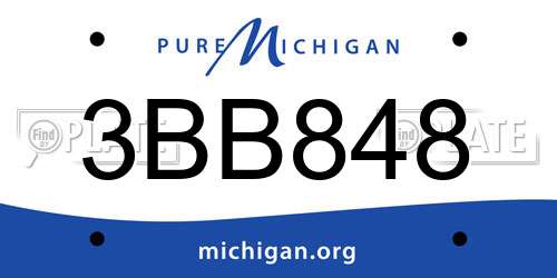 3BB848 Michigan License Plate