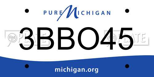 3BBO45 Michigan License Plate