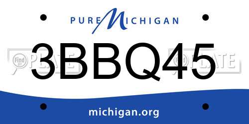 3BBQ45 Michigan License Plate