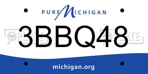 3BBQ48 Michigan License Plate