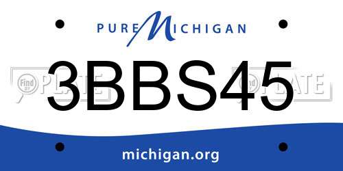 3BBS45 Michigan License Plate