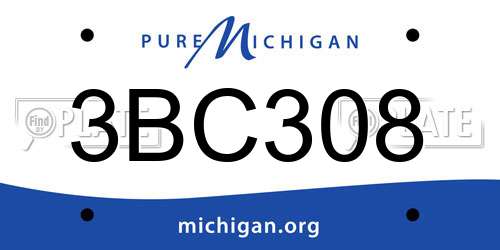 3BC308 Michigan License Plate
