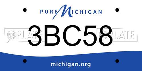 3BC58 Michigan License Plate