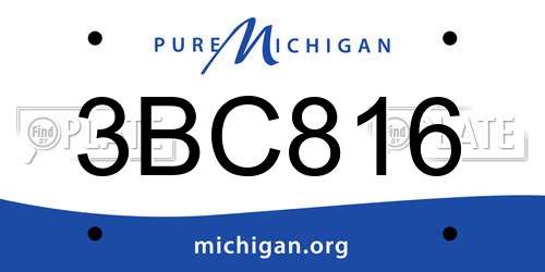 3BC816 Michigan License Plate