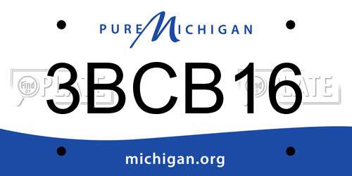 3BCB16 Michigan License Plate