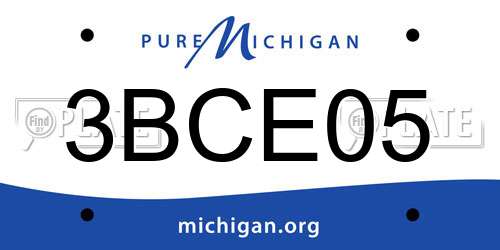 3BCE05 Michigan License Plate