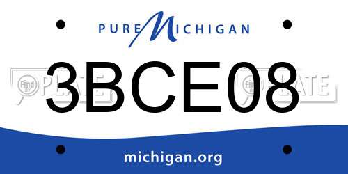 3BCE08 Michigan License Plate