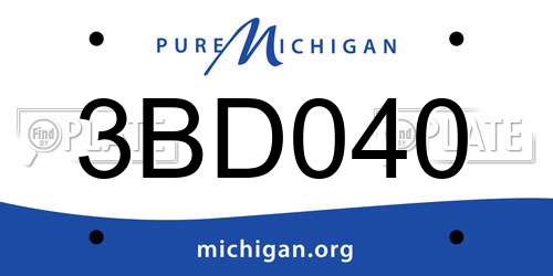 3BD040 Michigan License Plate