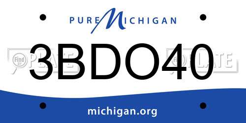 3BDO40 Michigan License Plate