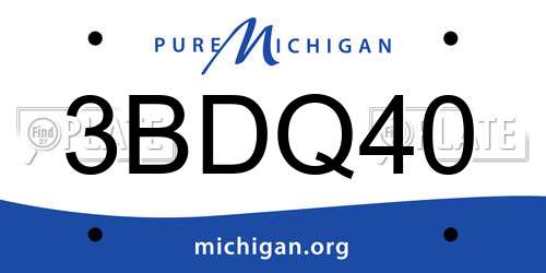 3BDQ40 Michigan License Plate