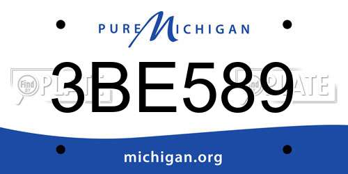 3BE589 Michigan License Plate