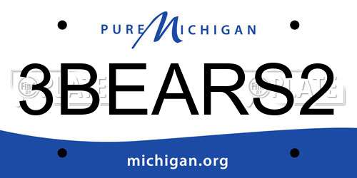 3BEARS2 Michigan License Plate