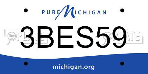 3BES59 Michigan License Plate