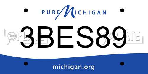 3BES89 Michigan License Plate