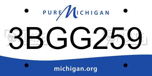 3BGG259 Michigan License Plate