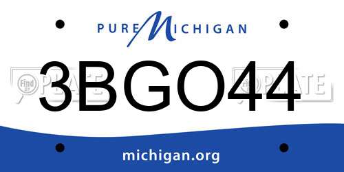 3BGO44 Michigan License Plate