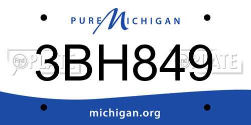 3BH849 Michigan License Plate
