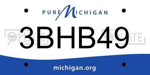 3BHB49 Michigan License Plate