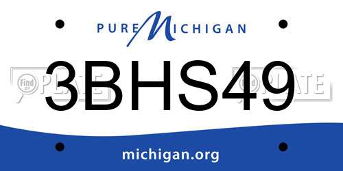3BHS49 Michigan License Plate